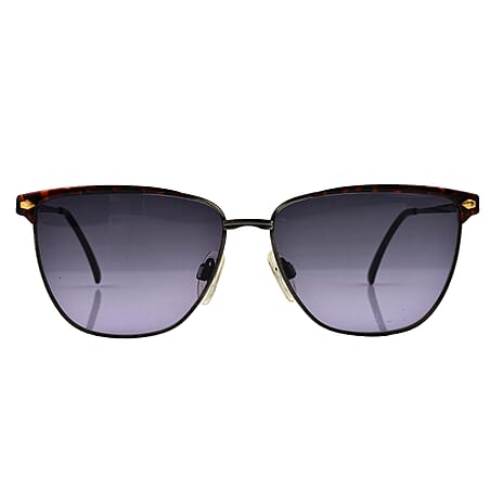 Designer Closeout - GUCCI Unisex Silver Square Clubmaster with Purple Lenses