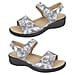  JO and JOE AZALEA Ladies White Wedge Metallic Sandal - Beige
