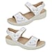  JO and JOE AZALEA Ladies White Wedge Metallic Sandal - Beige