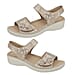  JO and JOE AZALEA Ladies White Wedge Metallic Sandal - Beige