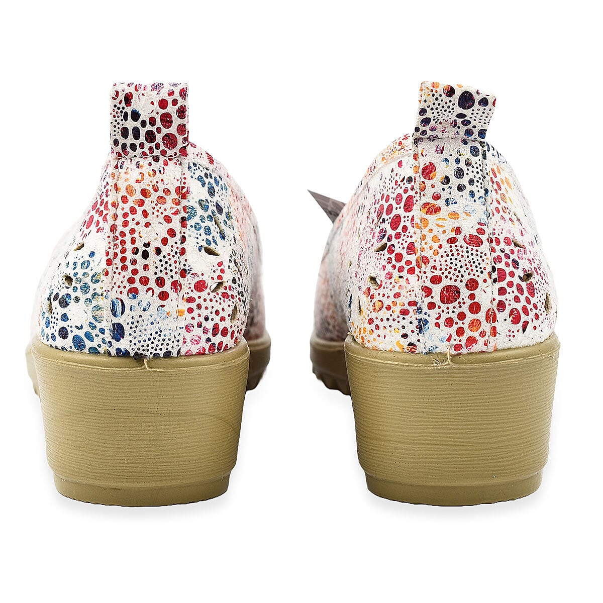 Shoe Tree Comfort - Slip On Wedge Peep Toe Shirley Shoe (Size 7) - White