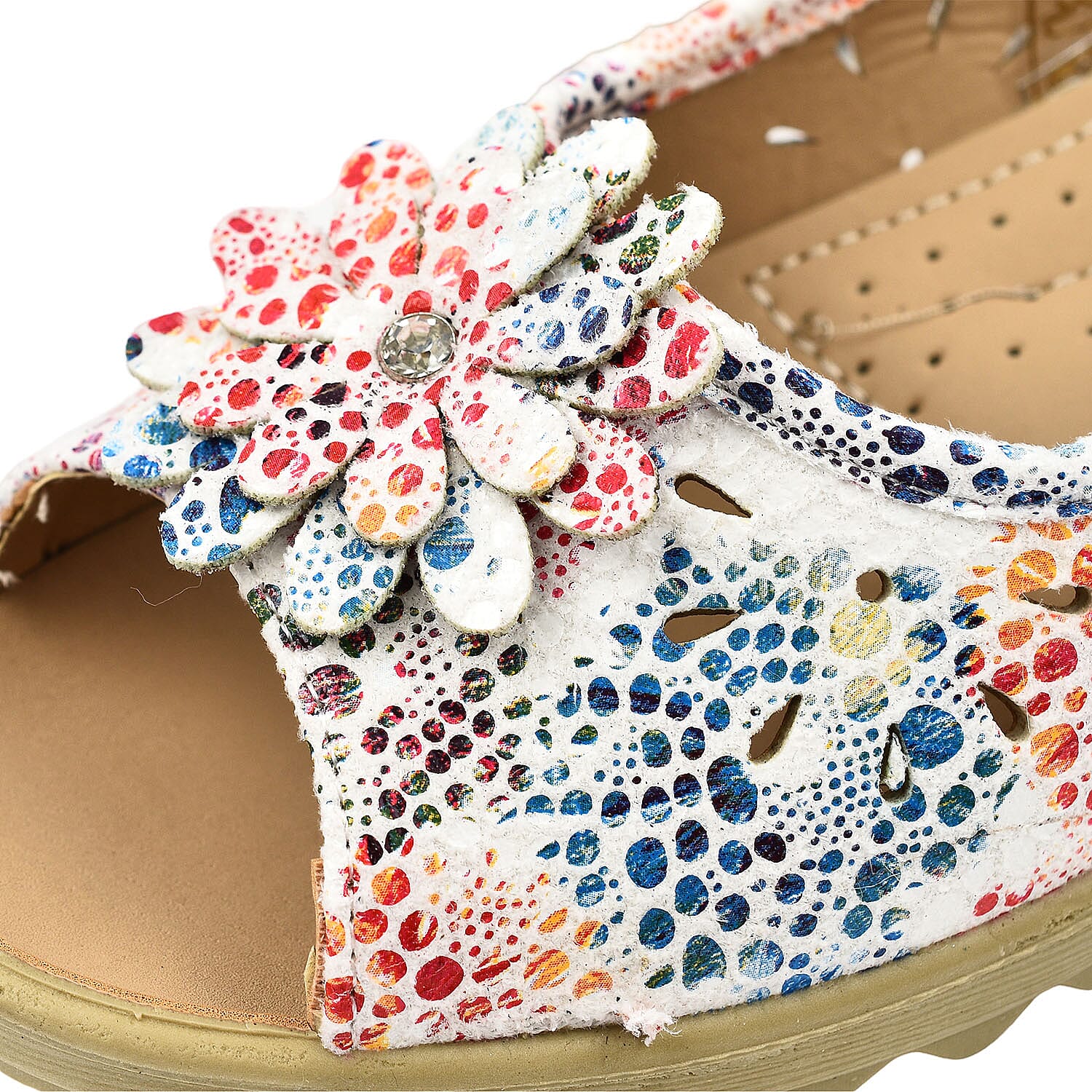 Shoe Tree Comfort - Slip On Wedge Peep Toe Shirley Shoe (Size 7) - White