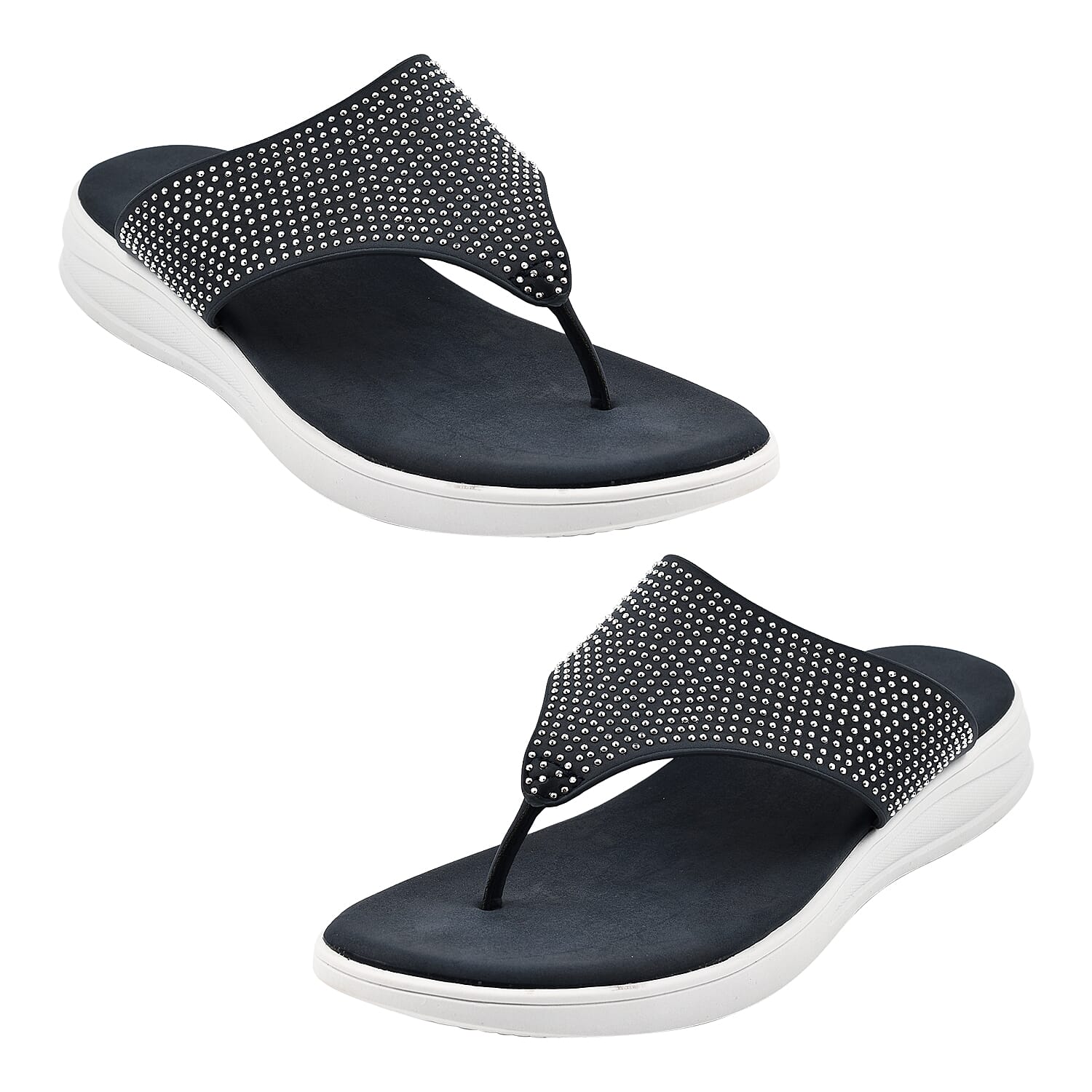 Jo & Joe Toe Post Mule LADY Sandals - Navy