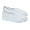 URBAN JACKS Ladies Twin Gusset Embroidery Anglaise Canvas on Platform Sole - White
