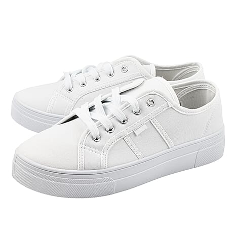 Urban Jacks Montclair Canvas Pump (Size 5) - White
