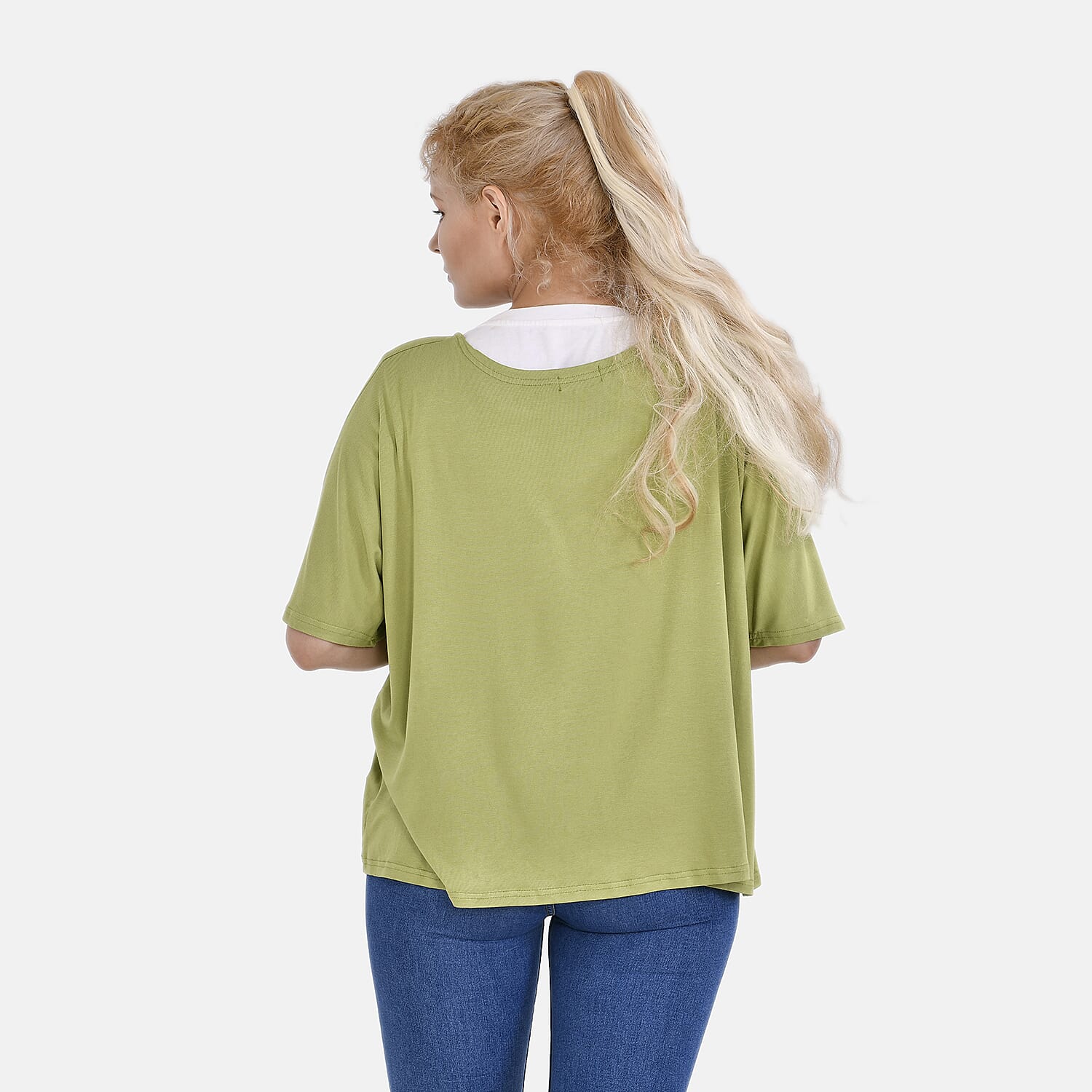 Tamsy V-Neck Mid-Sleeve Cardigan (One Size) - Green