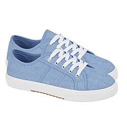 URBAN JACKS Broderie Anglaise Pump on Chunky Ladies Shoe