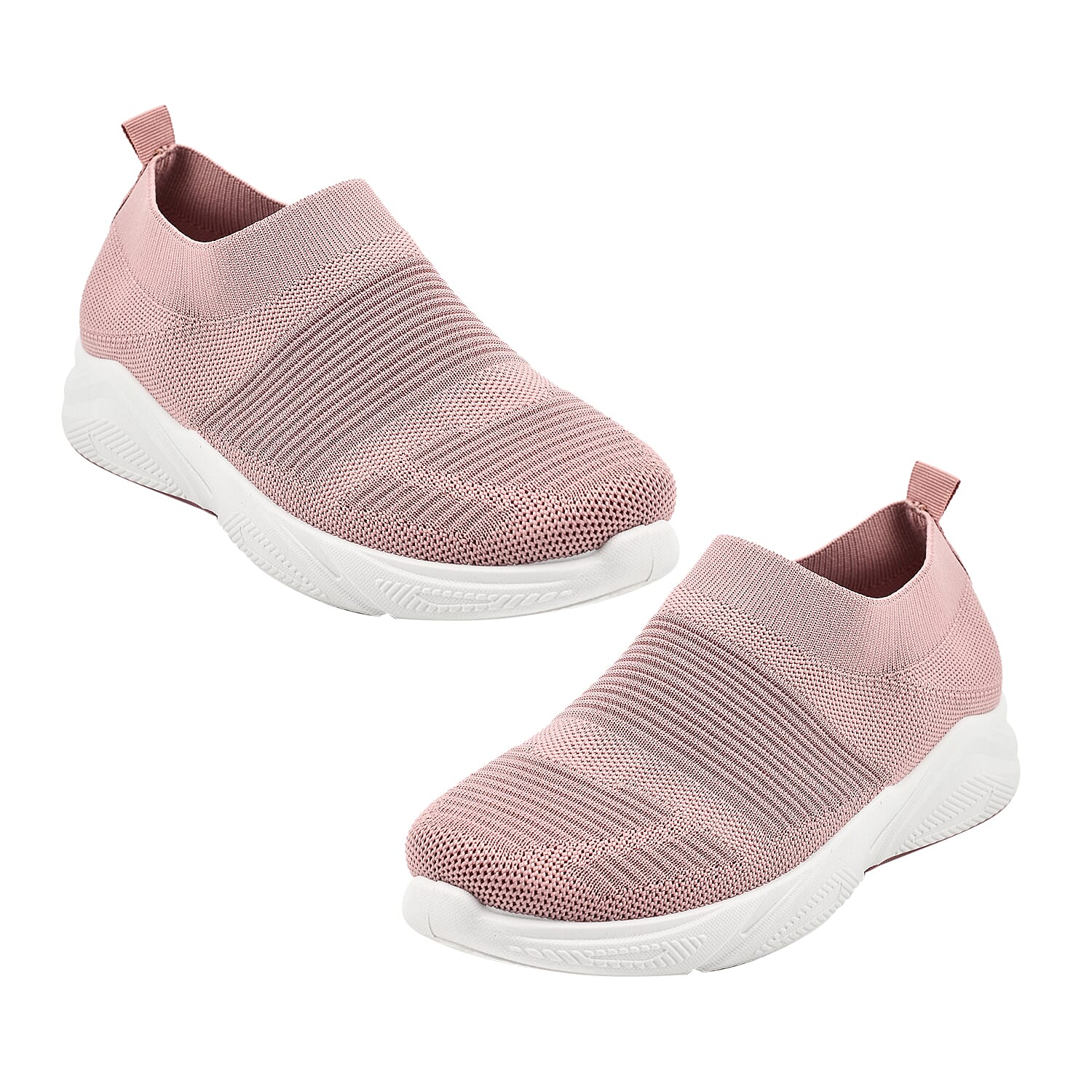  TEQUILA Womens Stretch Slip On Casual Trainer - Blush