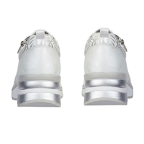 Lace Up Zip Fastening TROPICAL Ladies Shoes (Size 4) - White