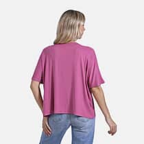 Tamsy Classic V-Neck Mid-Sleeve Bolero Cardigan (Size 8-18) - Purple