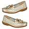  Jo & Joe Cruise Womens Slip on Casual Leather Loafer with Tassle (Size 4) - Gold