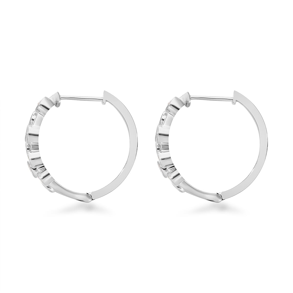 Luxuriant Diamond - Lab Grown Diamond Bubble Dangle Earrings in Platinum Overlay Sterling Silver 0.93 Ct