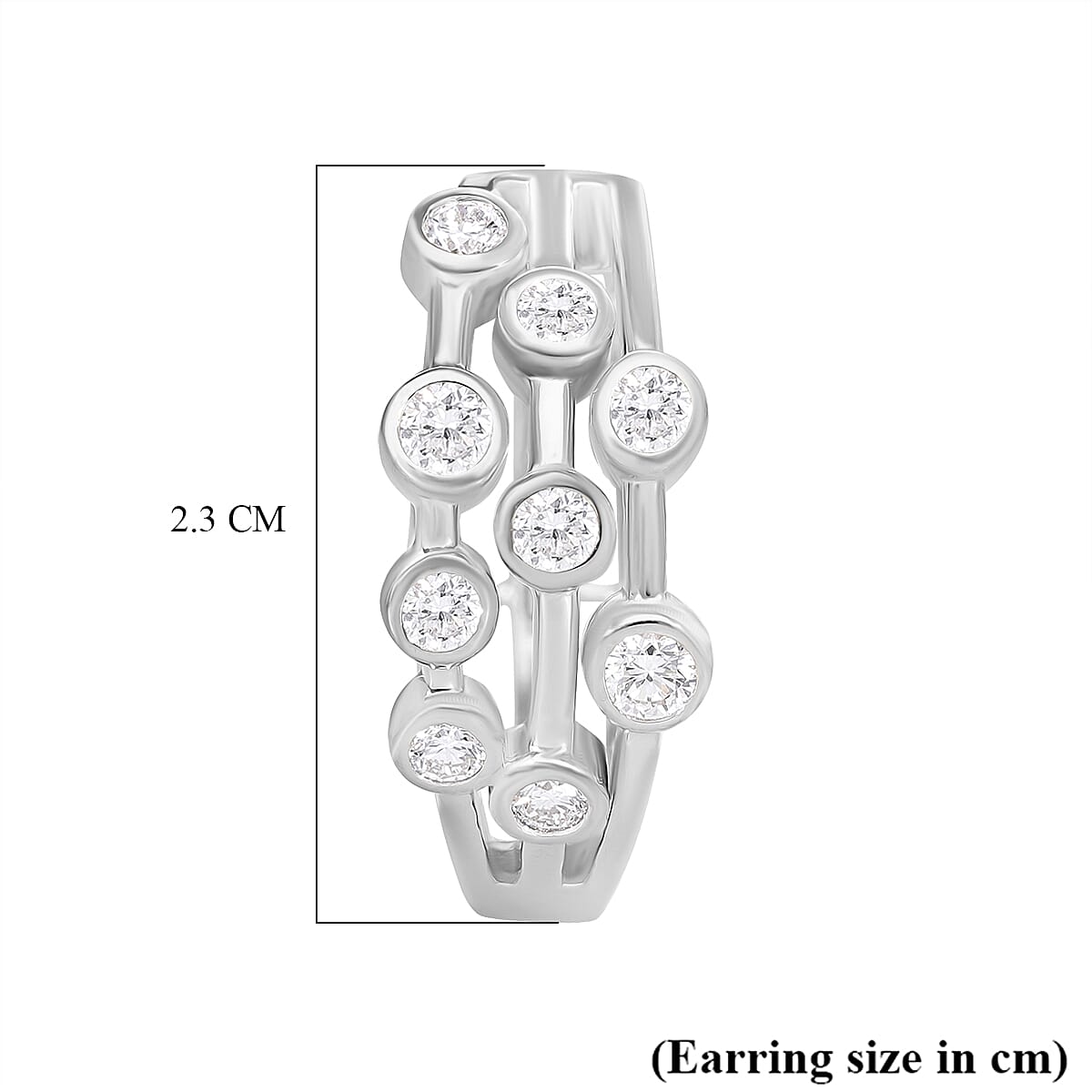 Luxuriant Diamond - Lab Grown Diamond Bubble Dangle Earrings in Platinum Overlay Sterling Silver 0.93 Ct