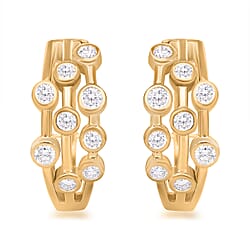 LUXURIANT Lab Grown Diamond Bubble Dangle Earrings in Vermeil Yellow Gold Plated Sterling Silver 0.93 Ct.