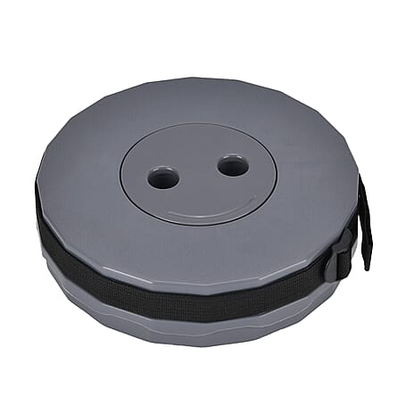 Collapsible Folding Stool - Portable, lightweight, retractable stool; Features fish scale design for remarkable strength and rigidity- Grey