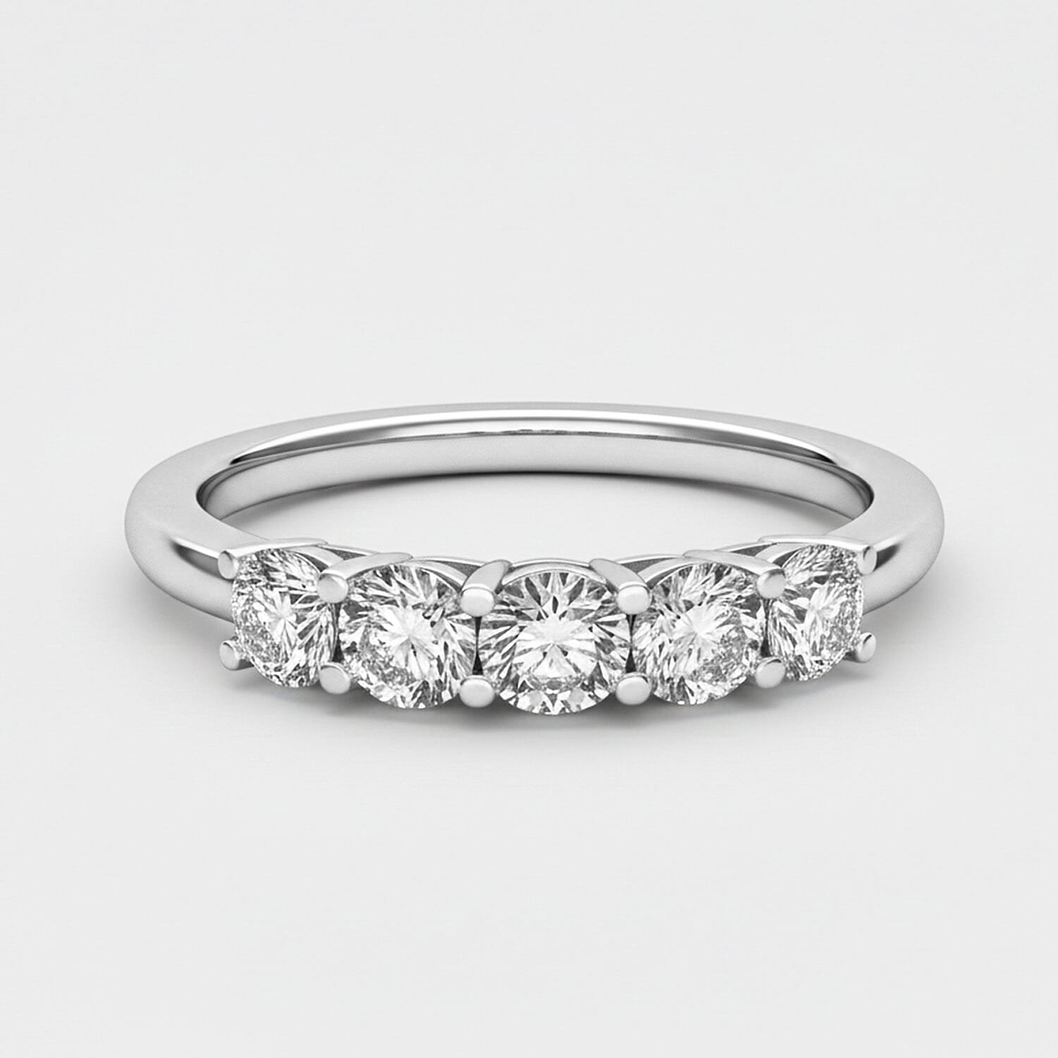 Luxuriant 950 Platinum SGL Certified (VS-EF) Lab Grown Diamond 5 Stone Ring 1.00 Ct.