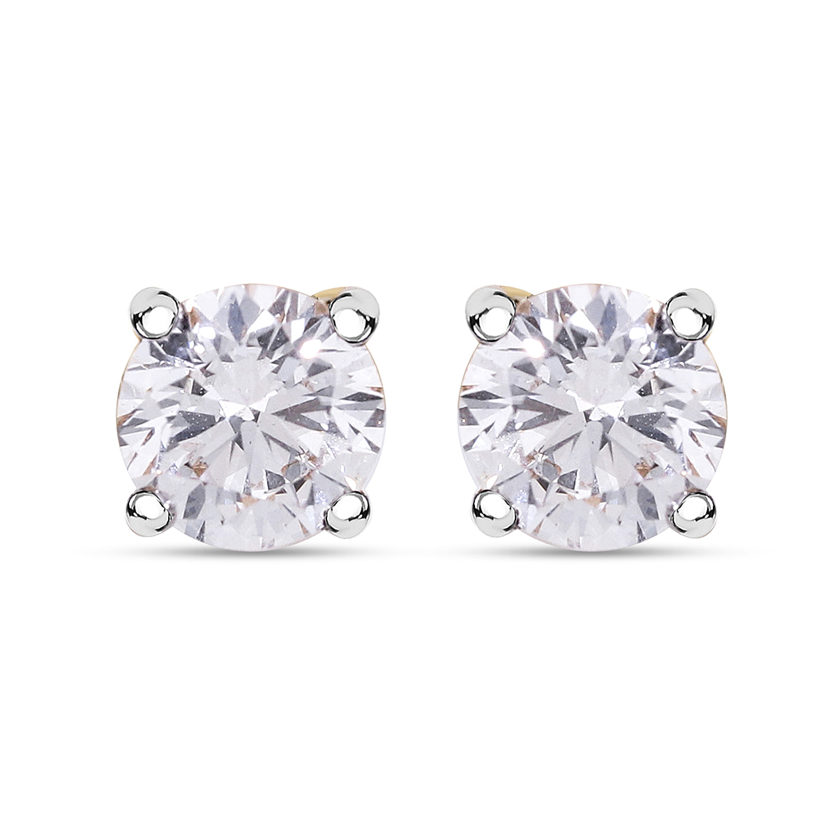 First Time Ever - 22K Yellow Gold Certified  VS-E-F Lab Grown Diamond Solitaire Earring 1.00 Ct. with Screw Back.