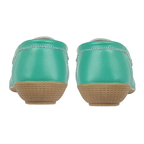 Jo - Joe Nautical Womens Slip on Casual Leather Loafer with Tassle (Size 8) - Emerald