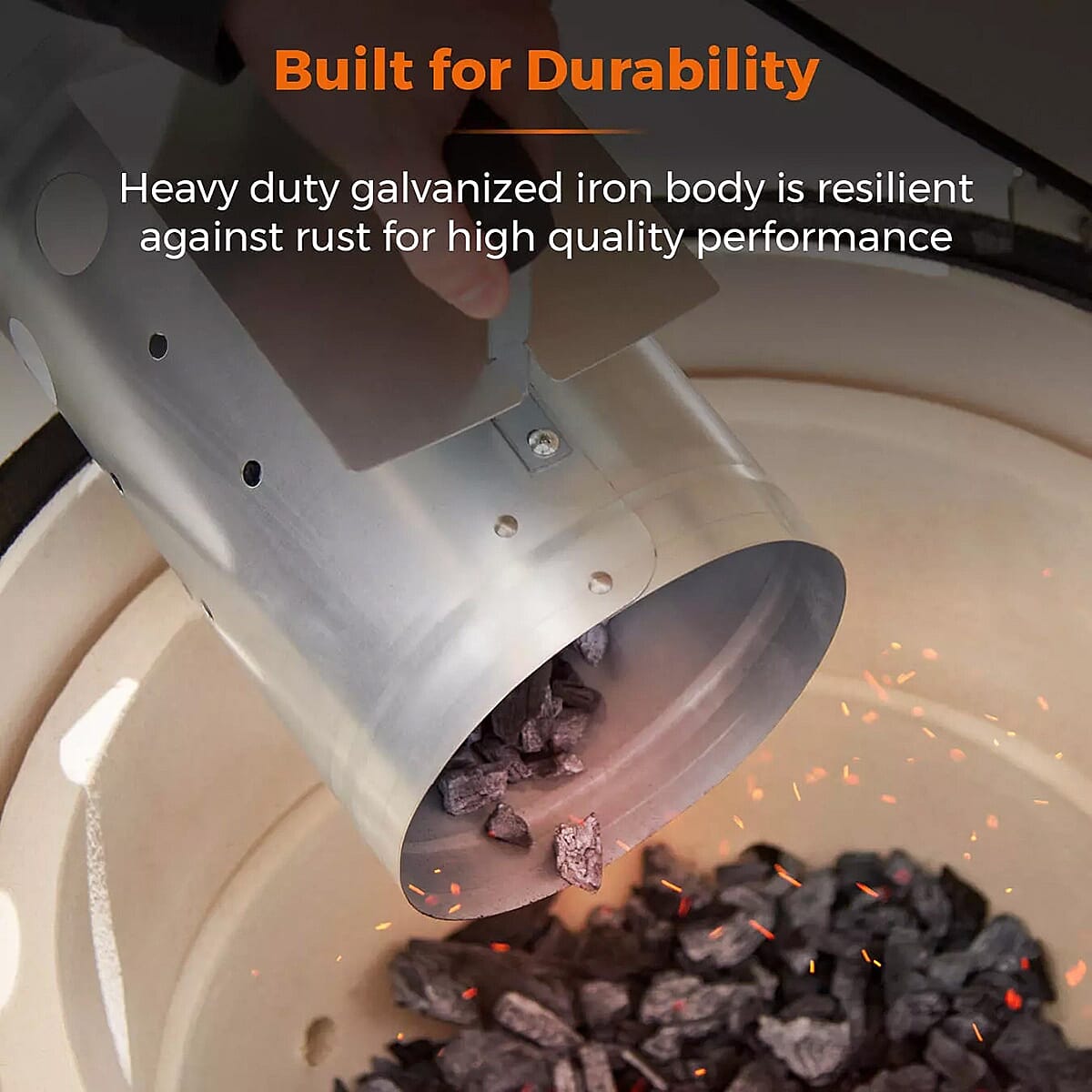 BBQ Charcoal Starter Pan (Stainless Steel Tower)