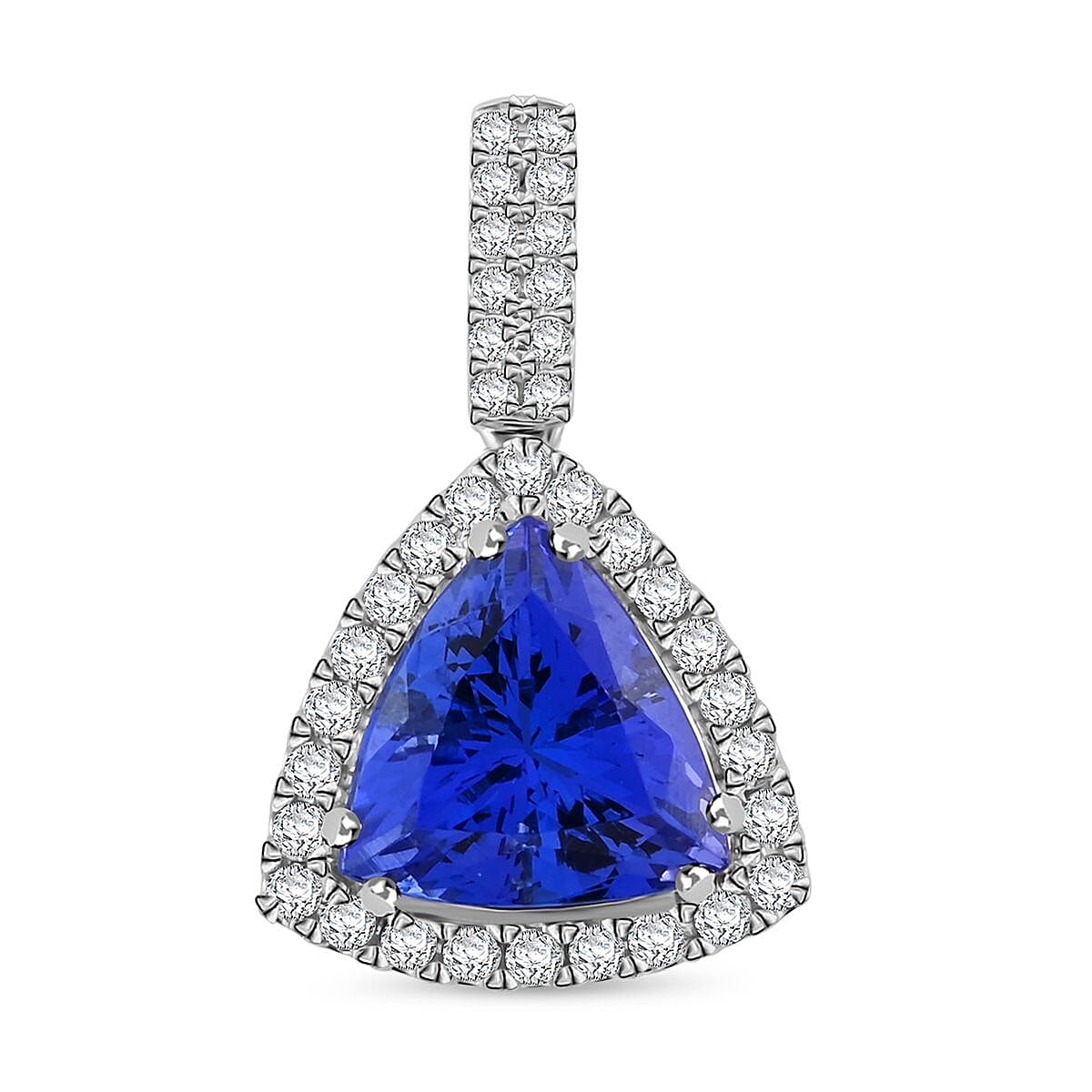 950 Platinum  AAAA  Tanzanite   White Diamond  VS Pendant 4.05 ct,  Platinum Wt. 3.88 Gms  4.050  Ct.