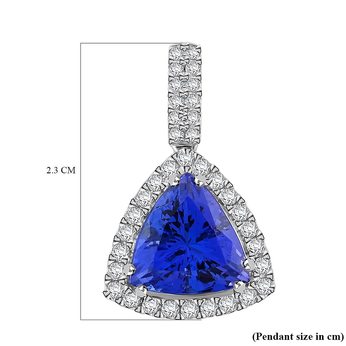 950 Platinum  AAAA  Tanzanite   White Diamond  VS Pendant 4.05 ct,  Platinum Wt. 3.88 Gms  4.050  Ct.