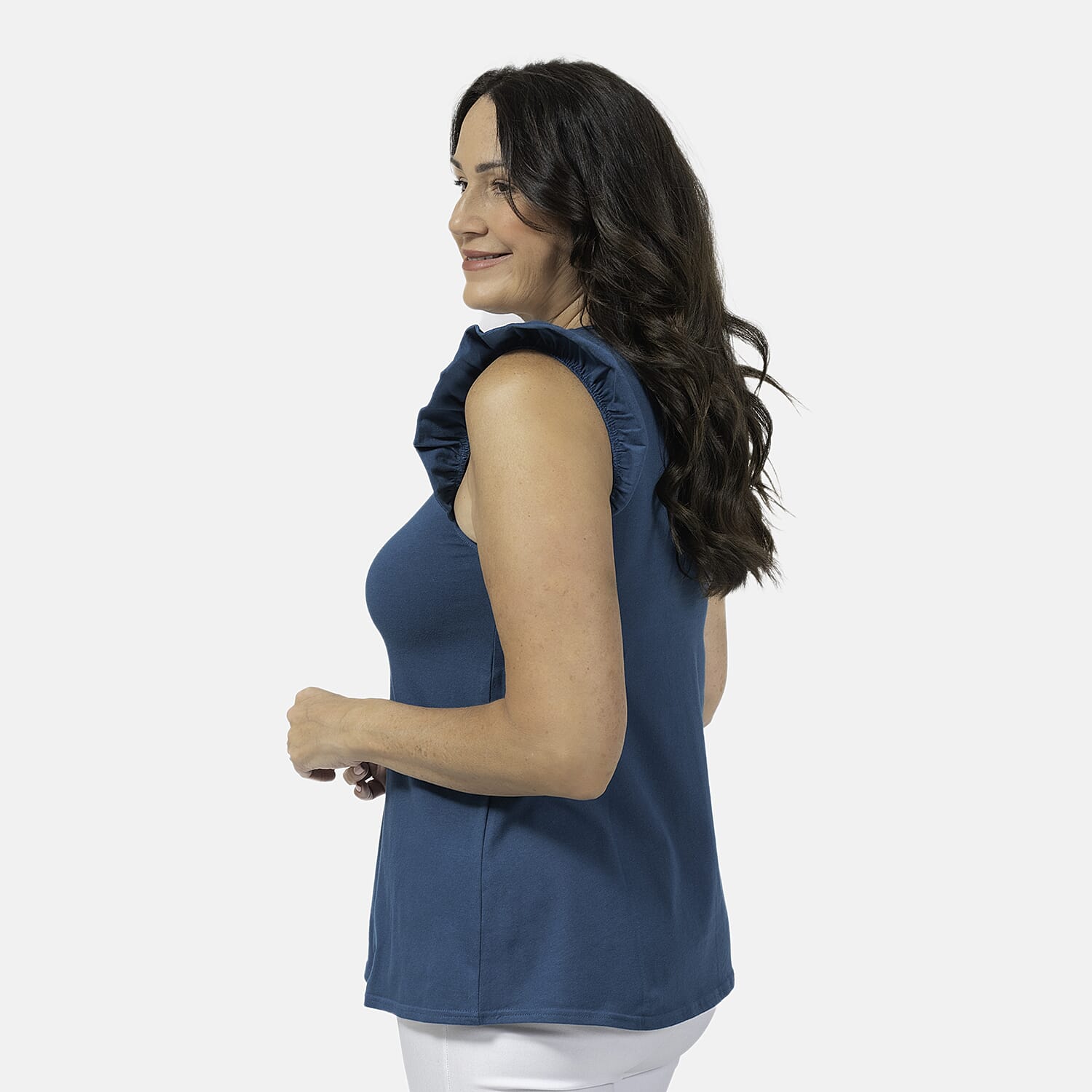 Maison Frill Sleeve Vest - Black