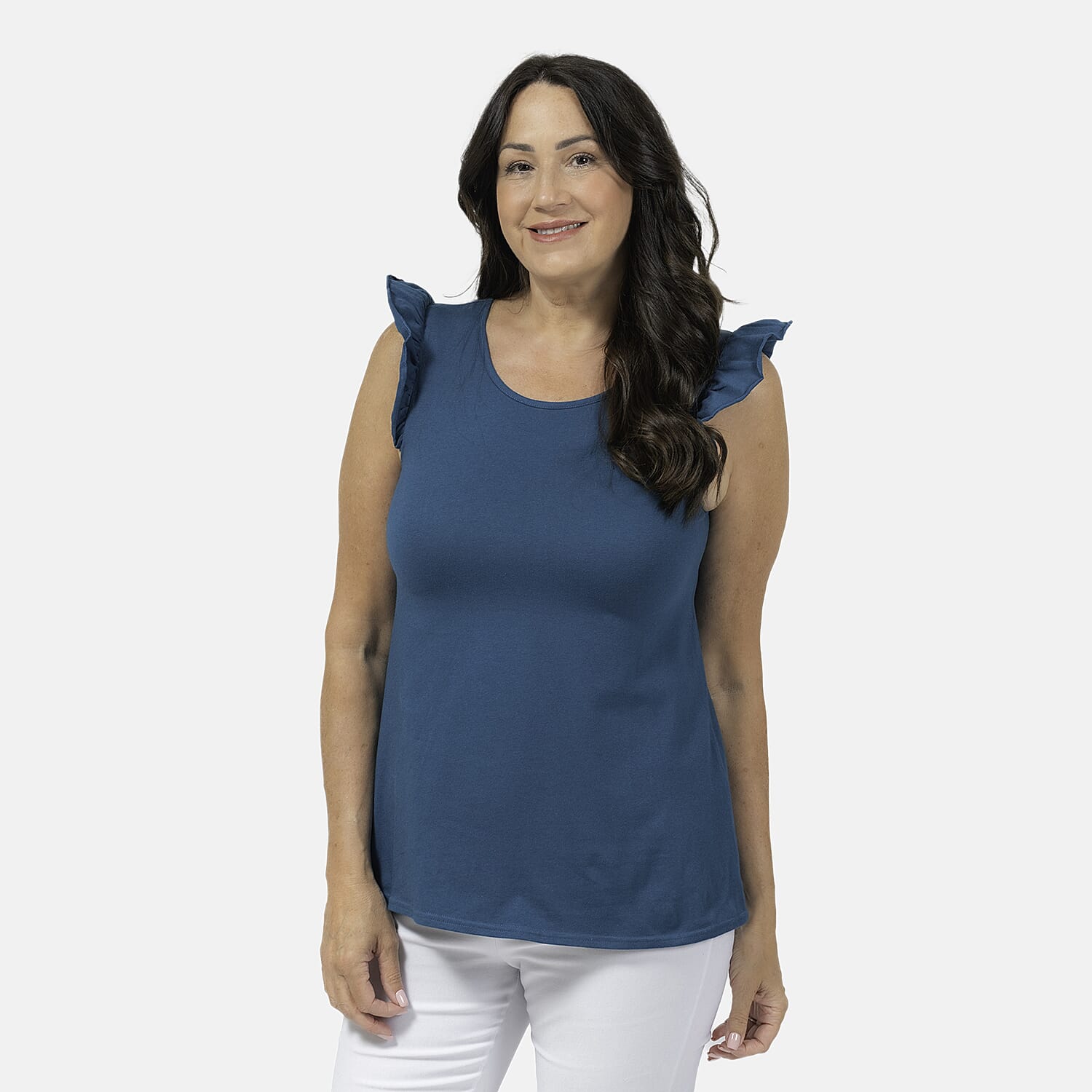 Maison Frill Sleeve Vest - Black