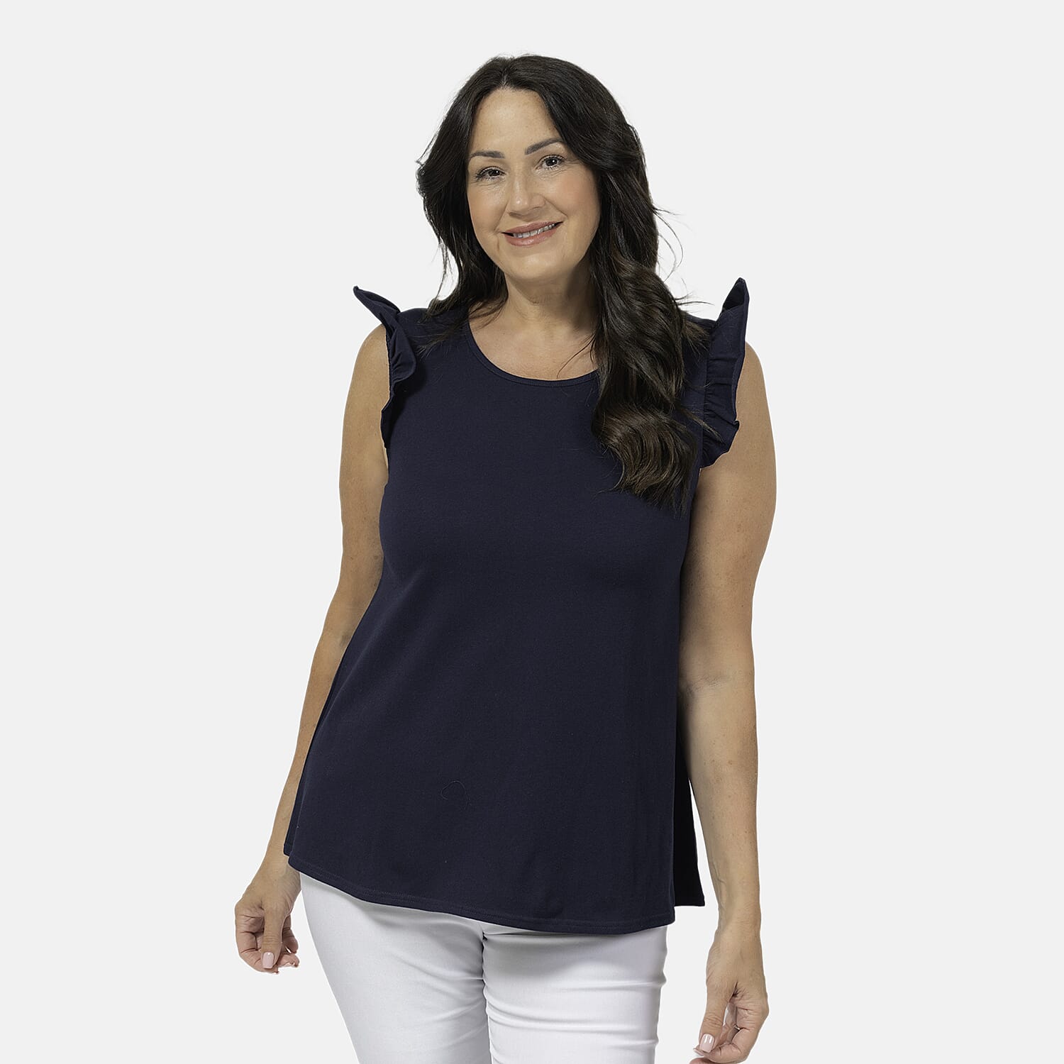 Maison Frill Sleeve Vest - Black