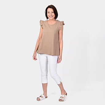 https://tjcuk.sirv.com/Products/77/7/7773037/Maison-Frill-Sleeve-Vest-95-Cotton-5-Elastane-Camel-Size-XL_7773037.jpg?w=342&h=342