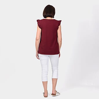 https://tjcuk.sirv.com/Products/77/7/7773041/Maison-Frill-Sleeve-Vest-95-Cotton-5-Elastane-Ox-Blood-Size-XL_7773041_2.jpg?w=342&h=342