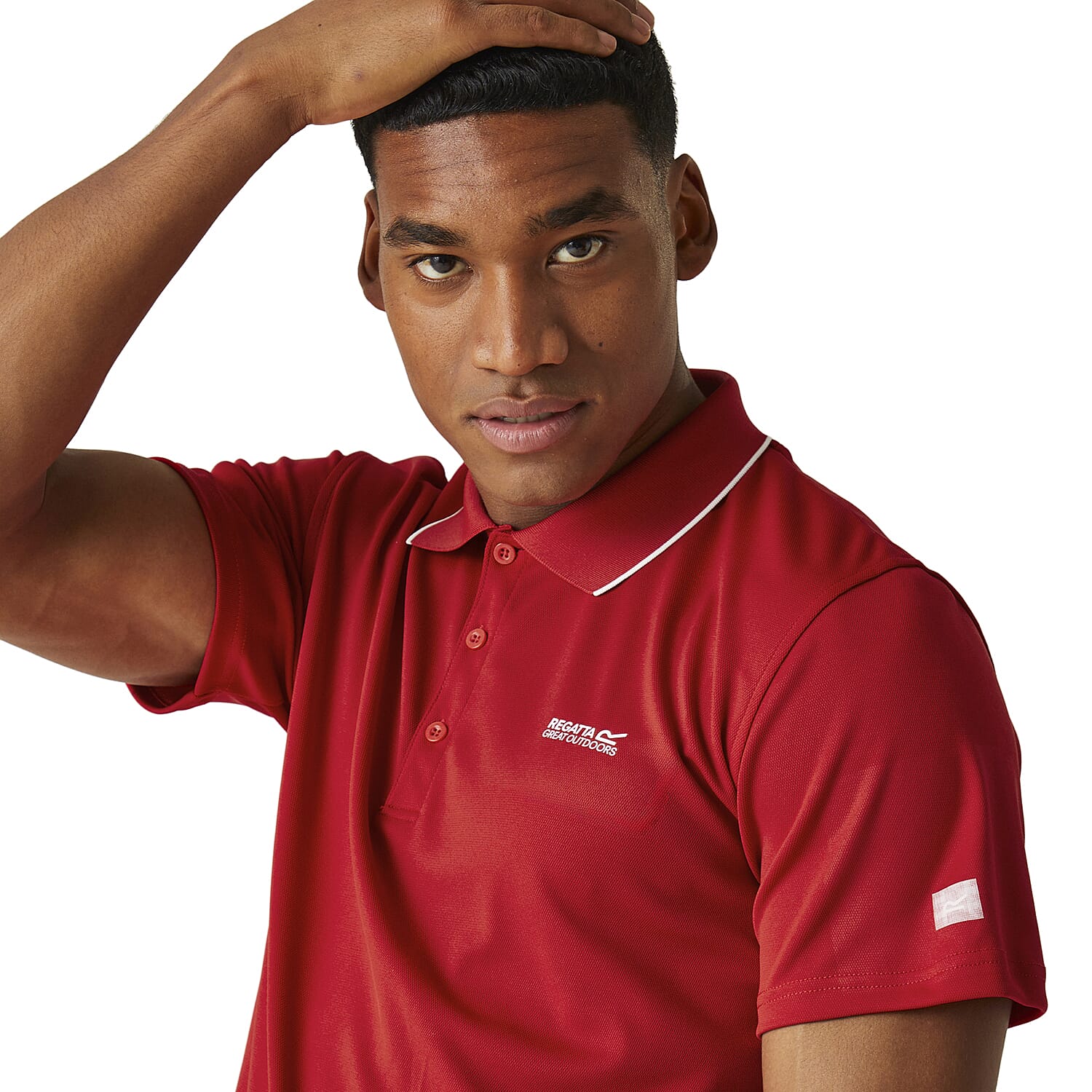 REGATTA Maverik-V Active Polo T Shirt (Size L) - Red