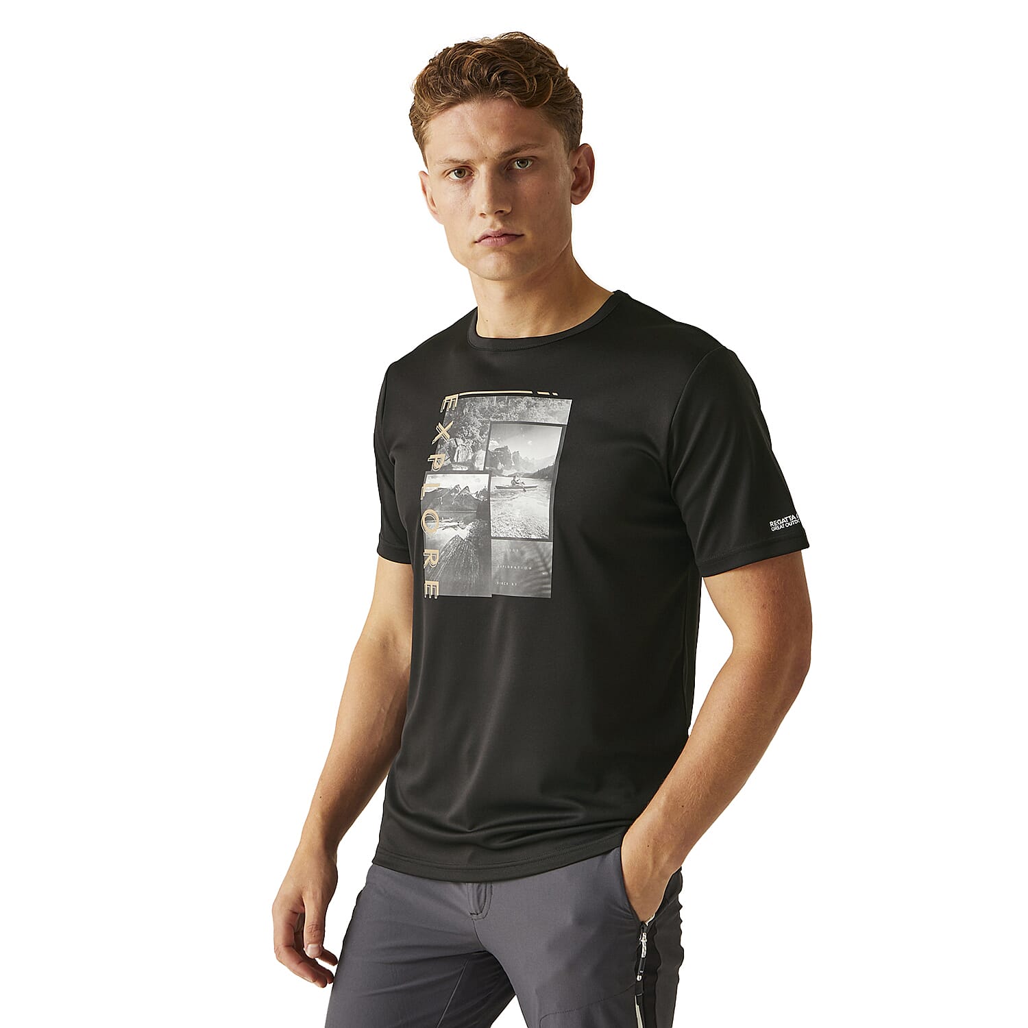 REGATTA Mens Fingal VIII Graphic Print T-Shirt (Size L) - Black