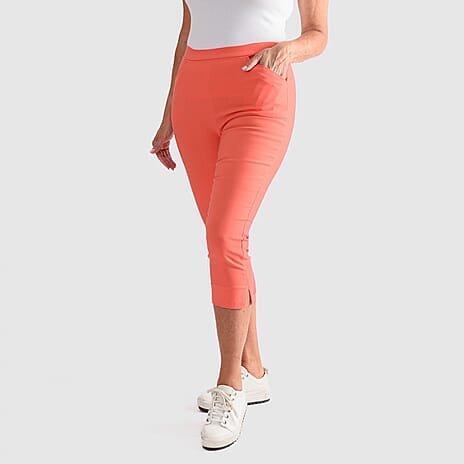 EMELIA Crop Bengaline Trousers (Size S) - Coral