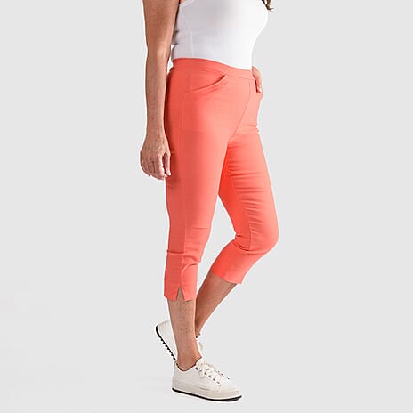 EMELIA Crop Bengaline Trousers (Size S) - Coral