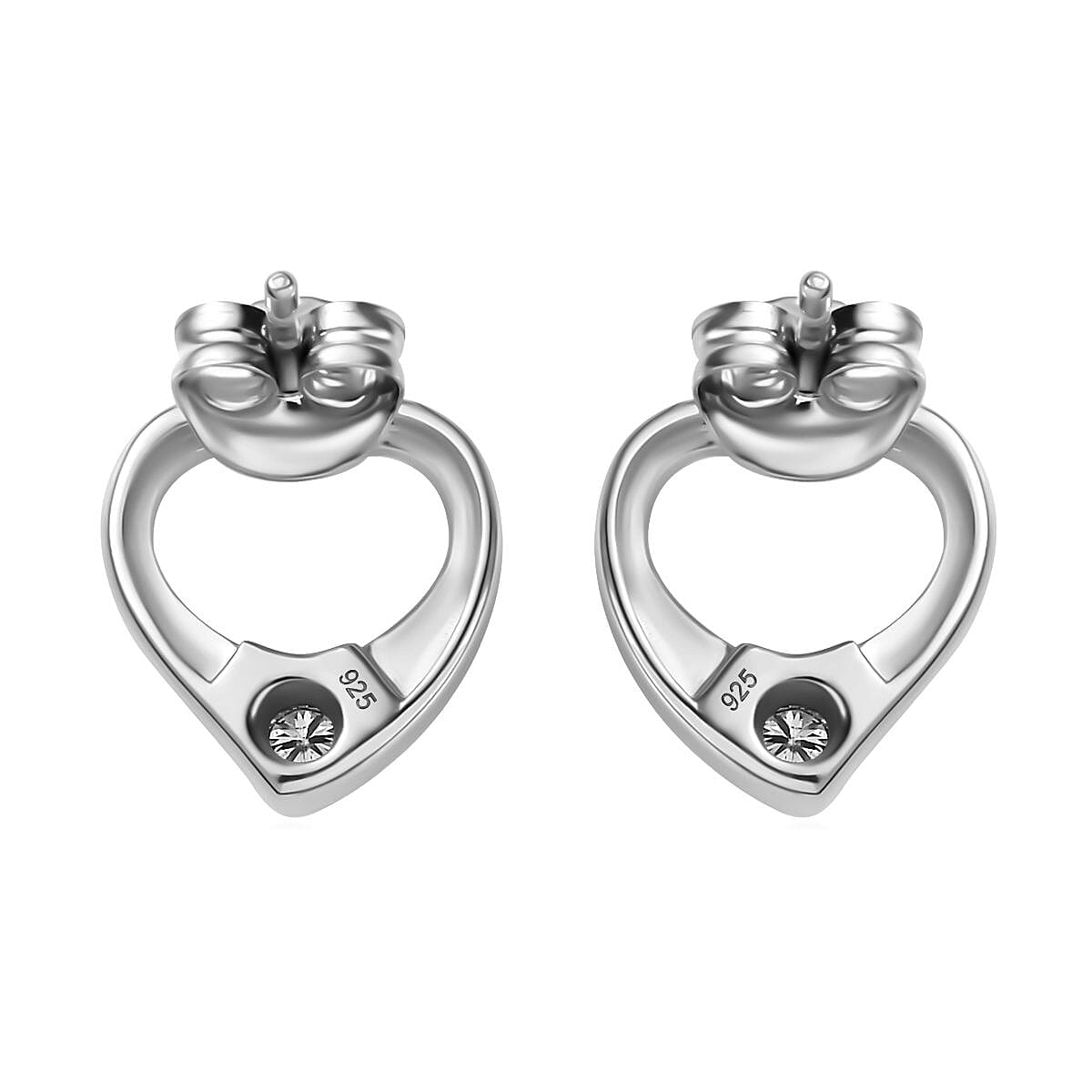 Moissanite Stud Earrings in Sterling Silver