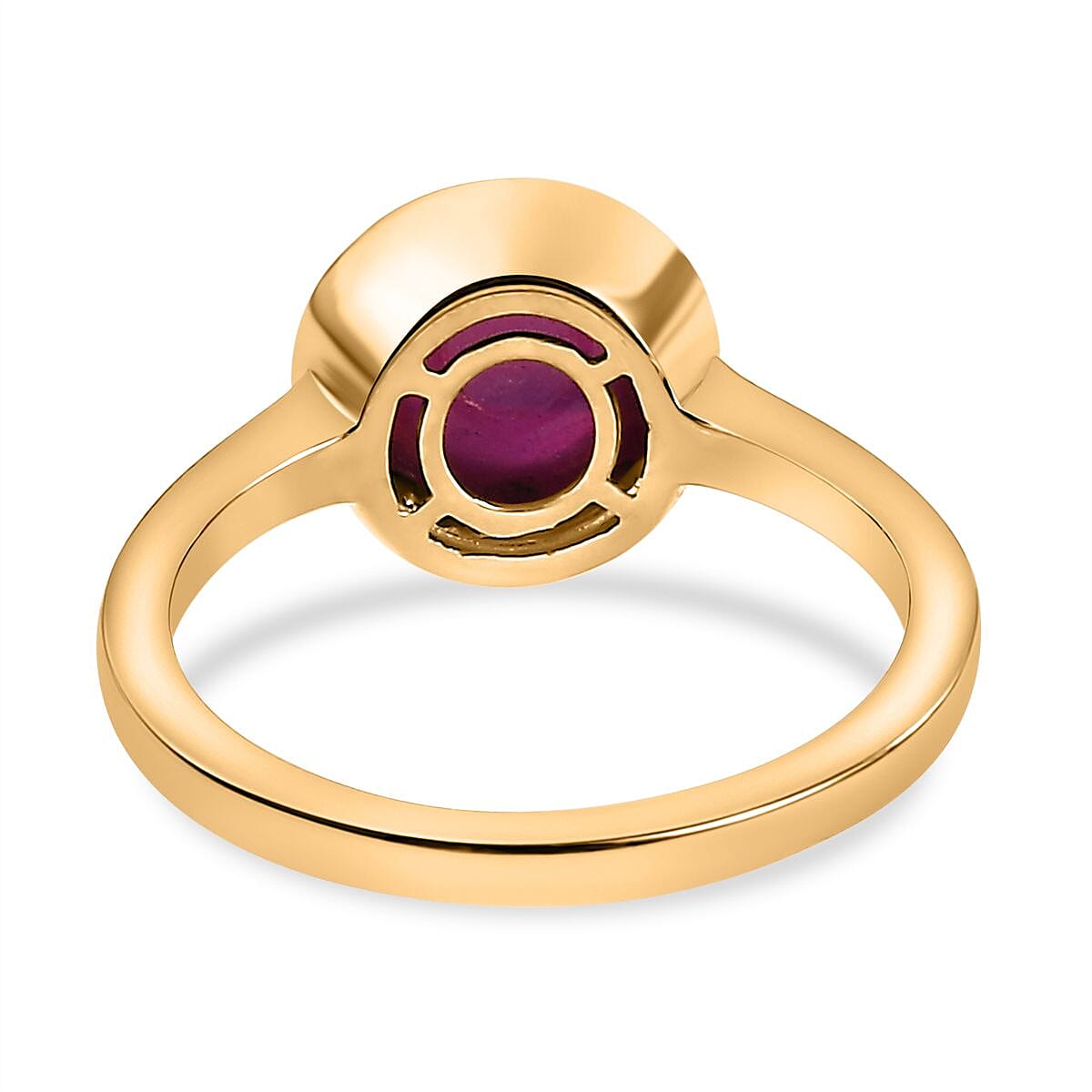 African Ruby Solitaire Ring in 18K YG Vermeil Sterling Silver 3.70 Ct African Ruby Solitaire Ring in 18K YG Vermeil Sterling Silver 3.70 Ct