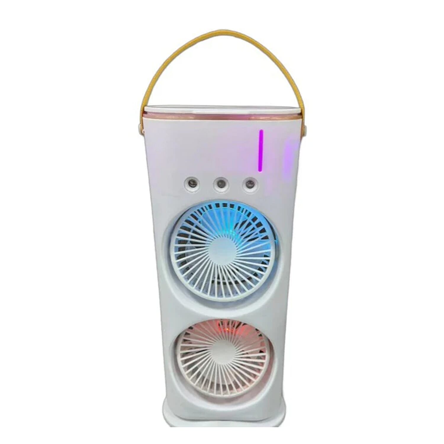 Portable Rechargeable Double Spray Fan with remote - White