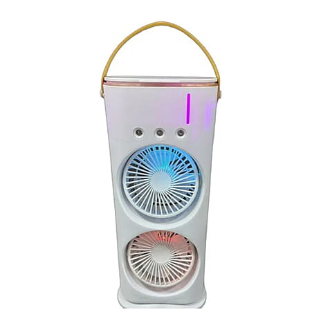 Portable Double Ended Spray Fan with Remote - White