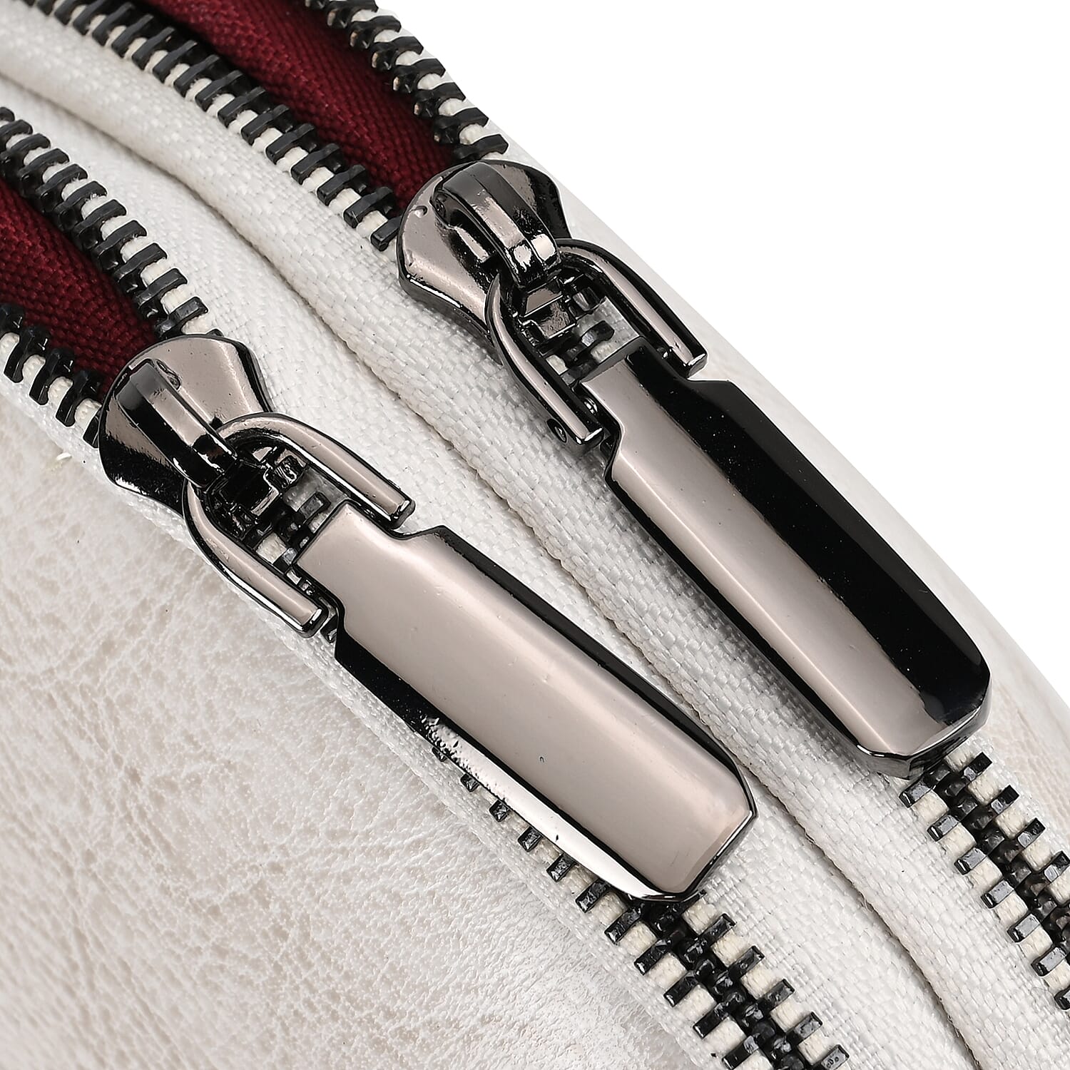 Genuine Leather Mini Messenger Crossbody Bag With Adjustable Strap - White