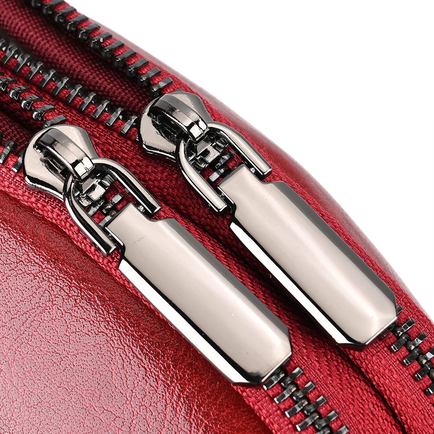 Genuine Leather Mini Messenger Crossbody Bag With Adjustable Strap - Burgundy