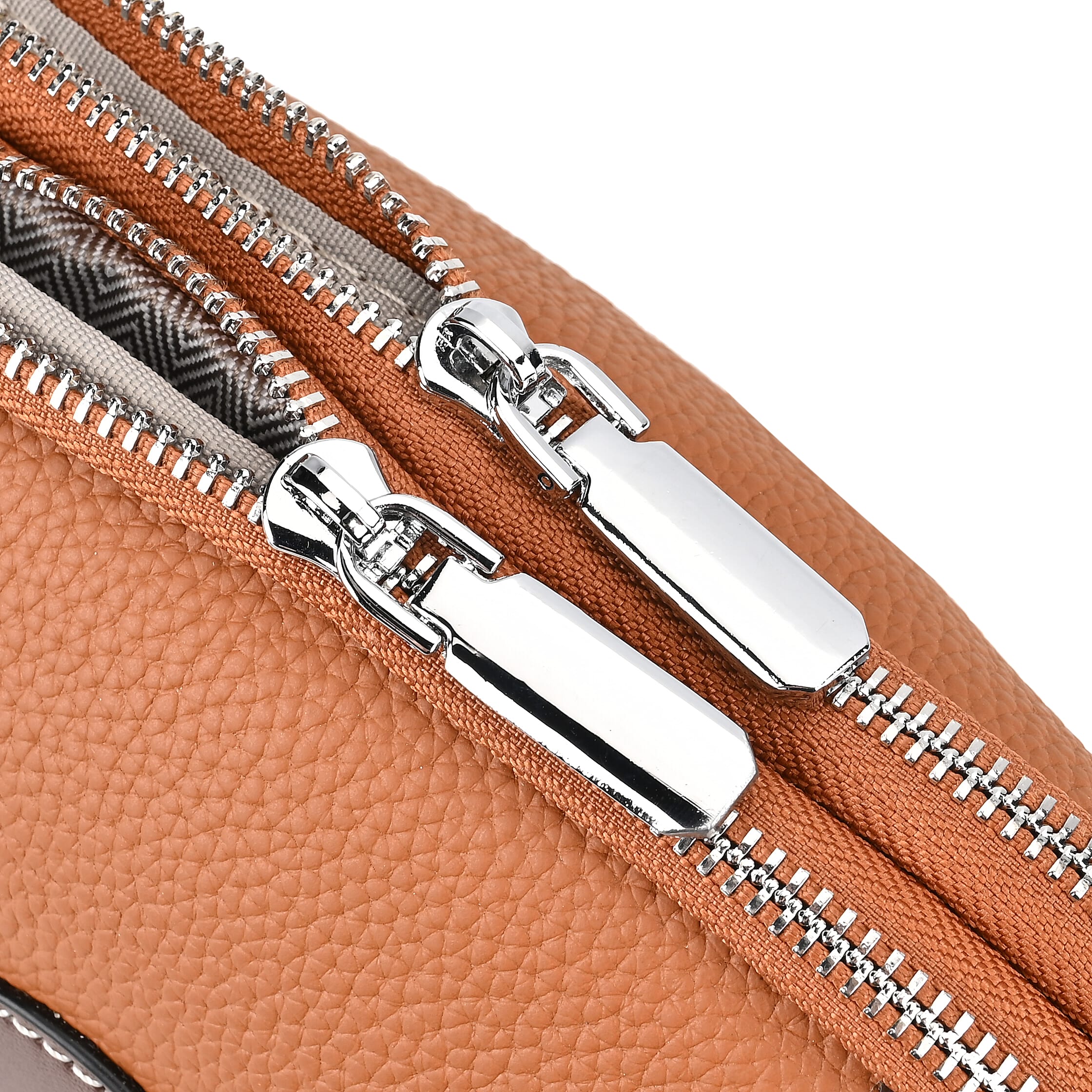 100% Genuine Leather Solid Crossbody Bag (Size 21x8x15 cm) - Tan