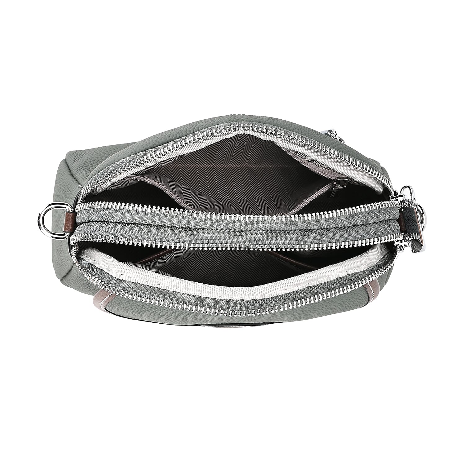 100% Genuine Leather Solid Crossbody Bag (Size 21x8x15 cm) - Green