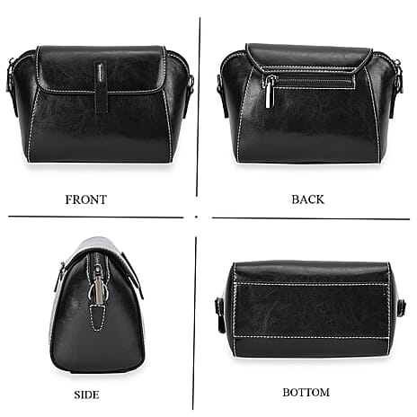 BRAND NEW LAUNCH- Sumptuous quality 100% Genuine Leather Crossbody Bag - Black