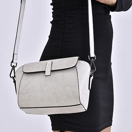 Sumptuous quality 100% Genuine Leather Crossbody Bag - Ivory
