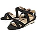 Dunlop Microfibre Portia Wedge Open Toe Sandal - Black