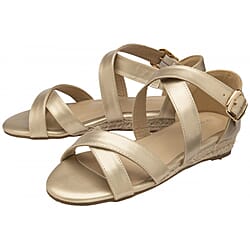 Dunlop Microfibre Portia Wedge Open Toe Sandal - Black