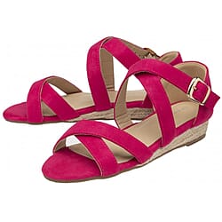 Dunlop Microfibre Portia Wedge Open Toe Sandal - Black