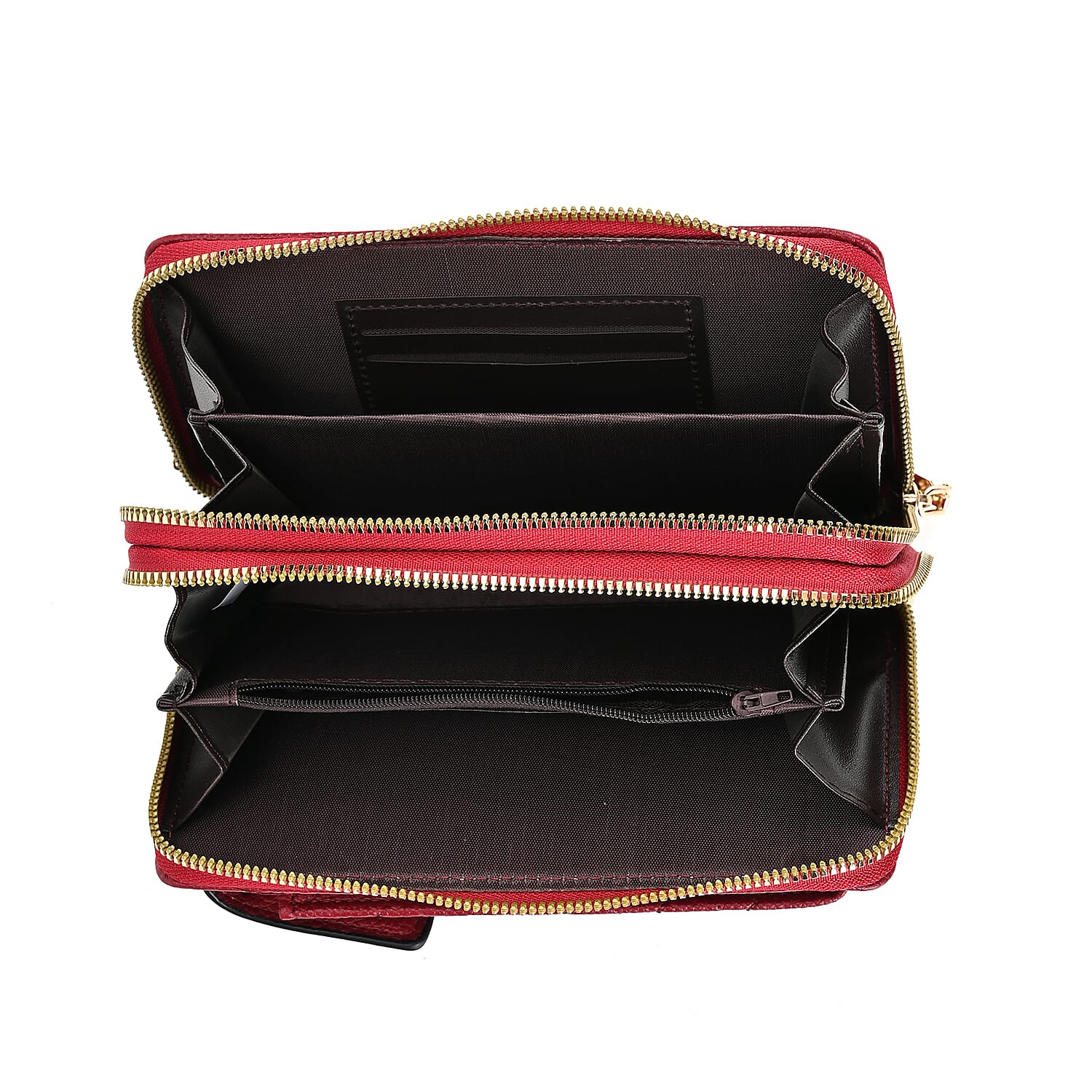 PU Crossbody Cellphone Bag (Size 11x4x19 cm) - Burgundy