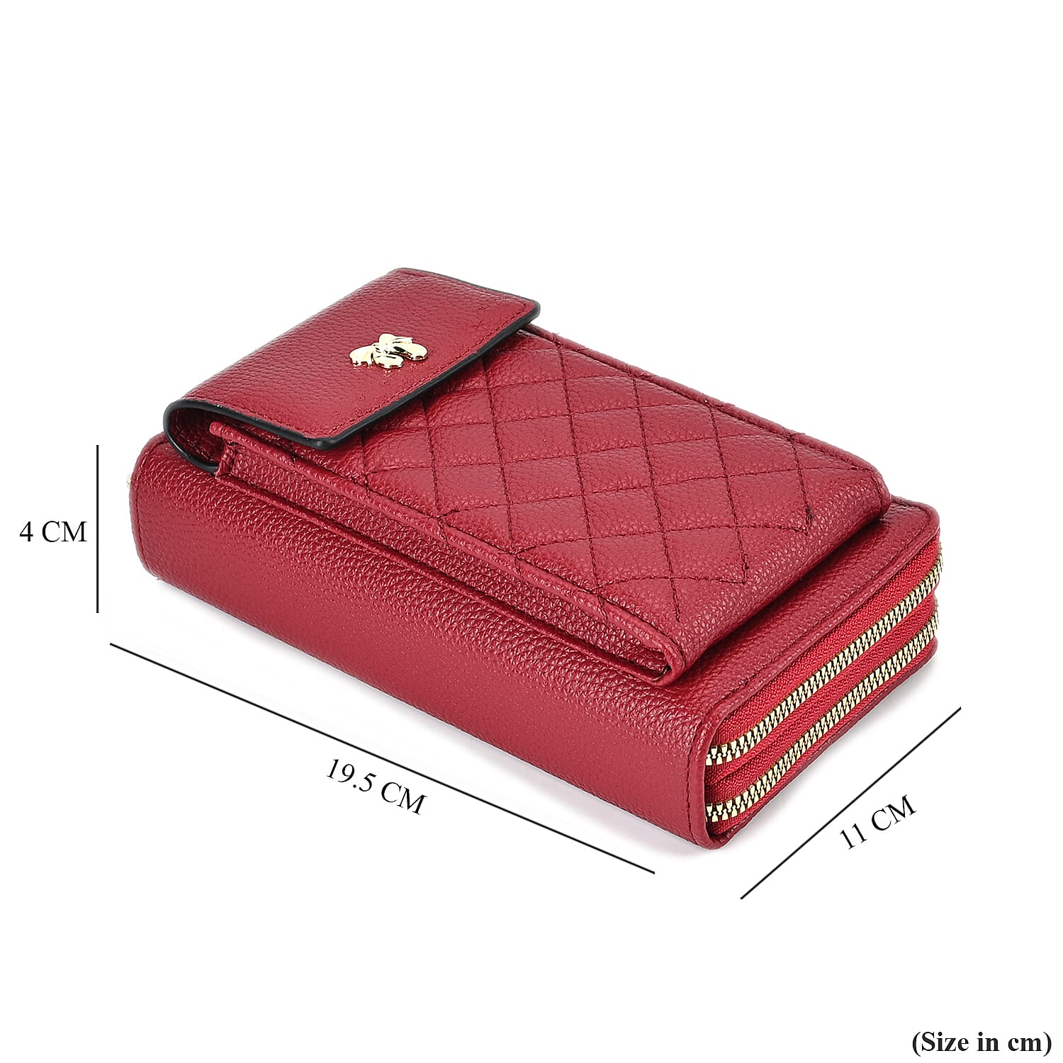 PU Crossbody Cellphone Bag (Size 11x4x19 cm) - Burgundy