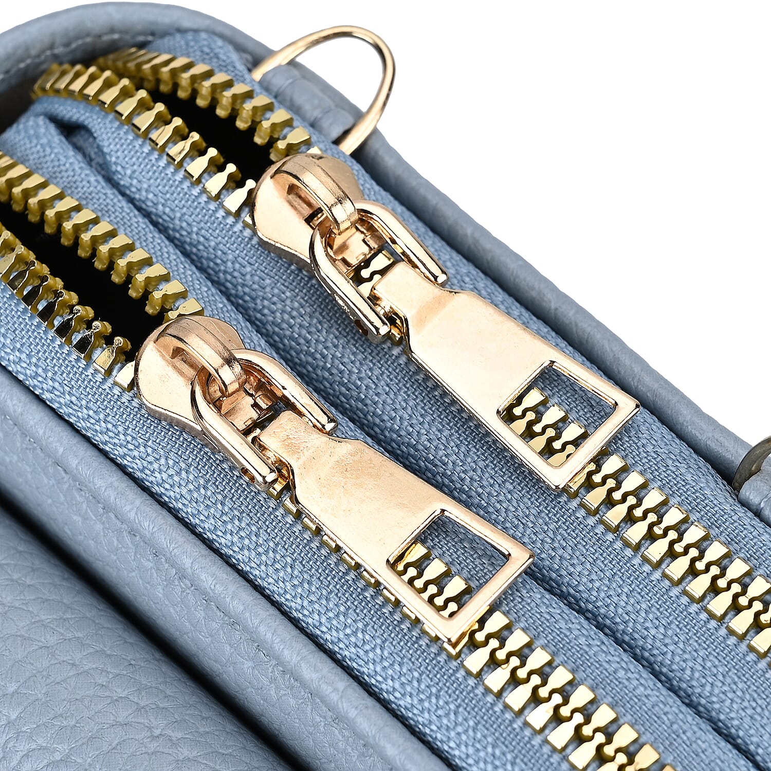 Leatherette Crossbody Mobile Phone Bag - Light Blue